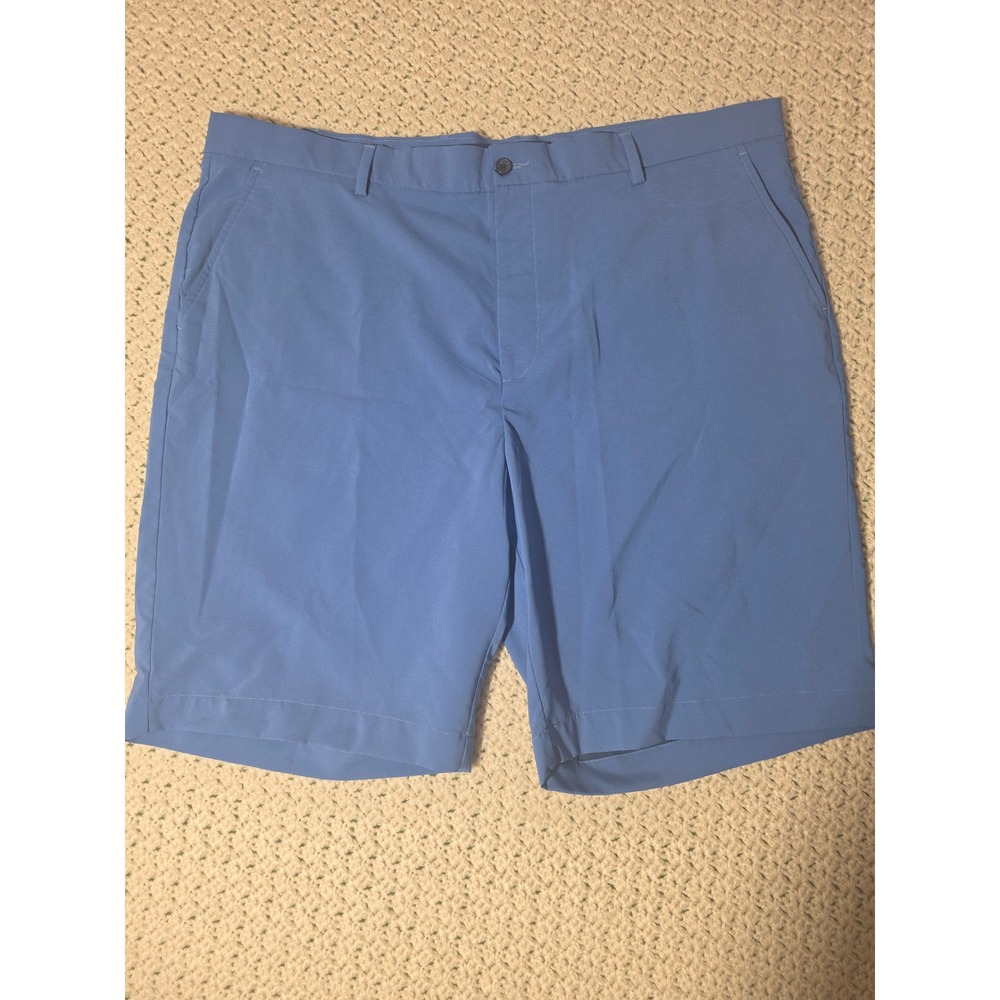 Greg Norman Golf Shorts Mens 42 Blue Excellent Stretch Performance Flat Front